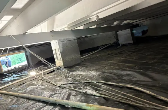 Crawlspace mold remediation and vapor barrier installation to prevent moisture buildup in Kentucky homes