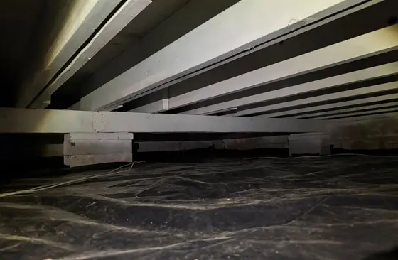 Crawlspace mold treatment and structural beam restoration after water damage in Kentucky