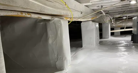Crawlspace encapsulation and mold prevention system installed for improved air quality in Kentucky homes
